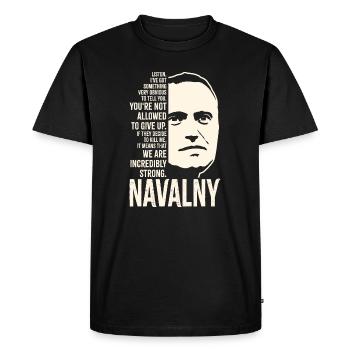 Navalny Listen - Männer Premium Bio T-Shirt - Schwarz - Vorne - Nico (187cm)