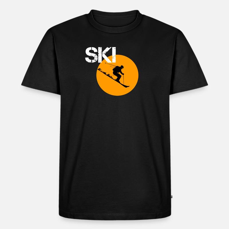 Ski Design in gelb - Männer Premium Bio T-Shirt - Schwarz