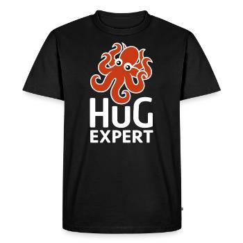 Expert en câlins - T-shirt Premium bio Homme - noir - Devant - Nico (187cm)