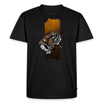 Echoes of Antiquity: Saber-Toothed Tiger - Men's Premium Organic T-Shirt - black - Front - Nico (187cm)