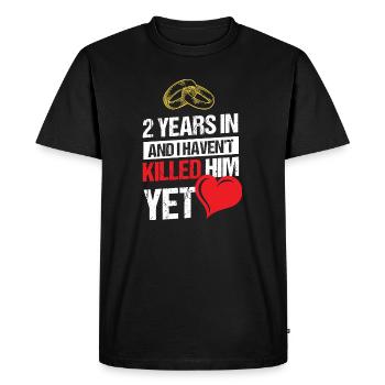 Deuxième anniversaire de mariage 2 ans n’ont pas tué - T-shirt Premium bio Homme - noir - Devant - Nico (187cm)