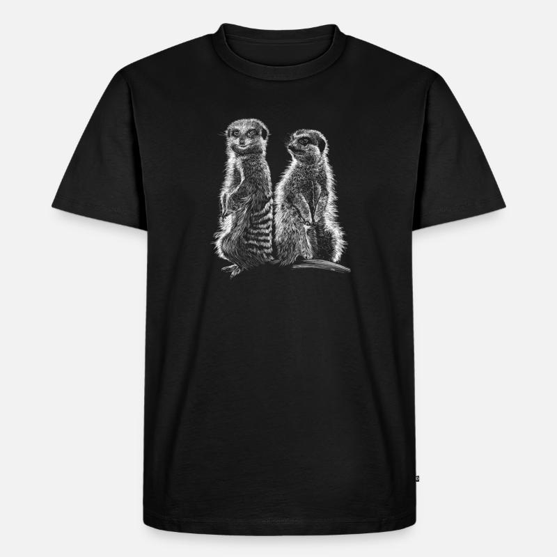 Erdmännchen - Männer Premium Bio T-Shirt - Schwarz