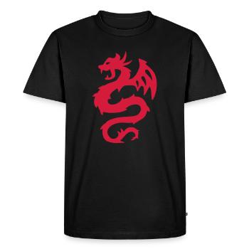 Imprimé Silhouette Dragon de Feu - T-shirt Premium bio Homme - noir - Devant - Nico (187cm)