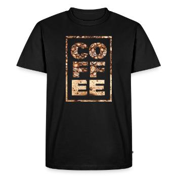 Café Disant Buveur de café Grains de café Caféine - T-shirt Premium bio Homme - noir - Devant - Nico (187cm)