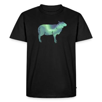 Iceland Sheep Icelandic Sheep IcelandIc Lights - Men's Premium Organic T-Shirt - black - Front - Nico (187cm)