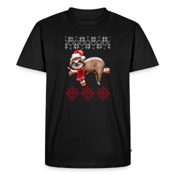 Affreux paresseux de Noël - T-shirt Premium bio Homme - noir - Devant - Nico (187cm)