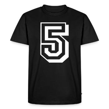 5 Cinq chiffres d’anniversaire blanc - T-shirt Premium bio Homme - noir - Devant - Nico (187cm)