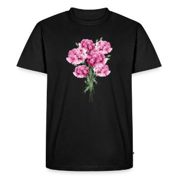 fascinating pink bouquet of carnations - Men's Premium Organic T-Shirt - black - Front - Nico (187cm)