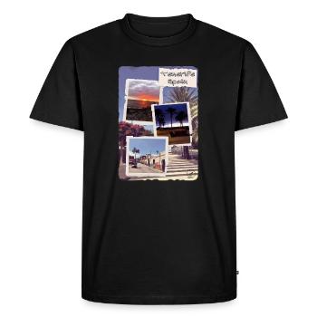 Paysages de Tenerife au coucher du soleil - T-shirt Premium bio Homme - noir - Devant - Nico (187cm)