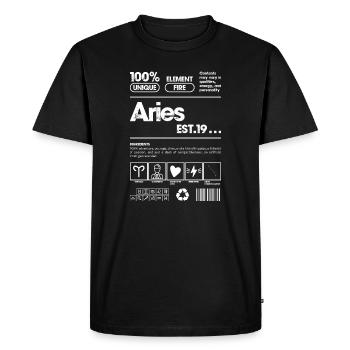 Bélier Audacieux Ligne Art Zodiaque - T-shirt Premium bio Homme - noir - Devant - Nico (187cm)