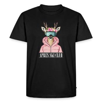 Club d’après-ski - T-shirt Premium bio Homme - noir - Devant - Nico (187cm)