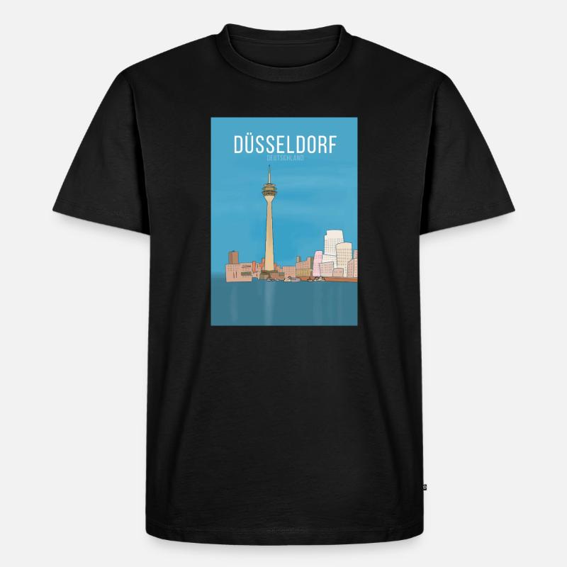 Düsseldorf - Männer Premium Bio T-Shirt - Schwarz