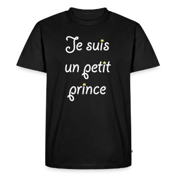 Je suis un petit prince - T-shirt Premium bio Homme - noir - Devant - Nico (187cm)