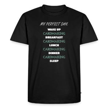 Conception de routine quotidienne de fabrication de cartes - T-shirt Premium bio Homme - noir - Devant - Nico (187cm)