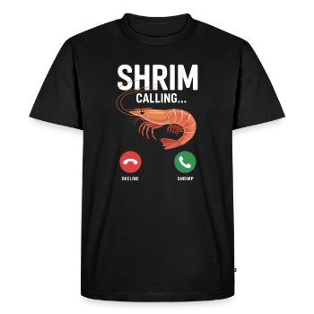 Shrim is calling - Funny Brainrot Memes - Men's Premium Organic T-Shirt - black - Front - Nico (187cm)