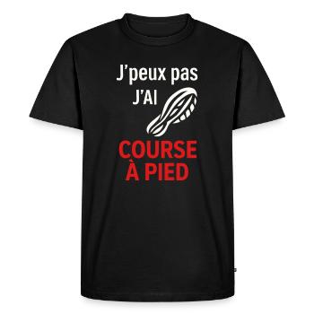 J'ai Course à Pied Pas le Temps - T-shirt Premium bio Homme - noir - Devant - Nico (187cm)