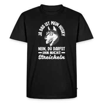 Funny Husky Husky Owner Husky Owner Gift - Men's Premium Organic T-Shirt - black - Front - Nico (187cm)