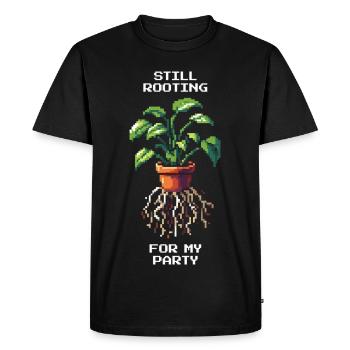 Still Rooting for My Party | Plant Humor - Men's Premium Organic T-Shirt - black - Front - Nico (187cm)