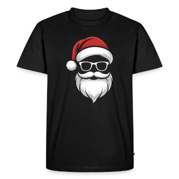 Père Noël barbe et lunettes – Noël rétro - T-shirt Premium bio Homme - noir - Devant - Nico (187cm)