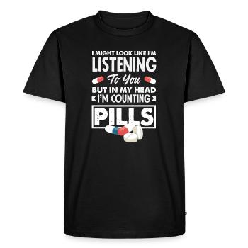 Pharmacien Technicien Pharmaceutique - T-shirt Premium bio Homme - noir - Devant - Nico (187cm)