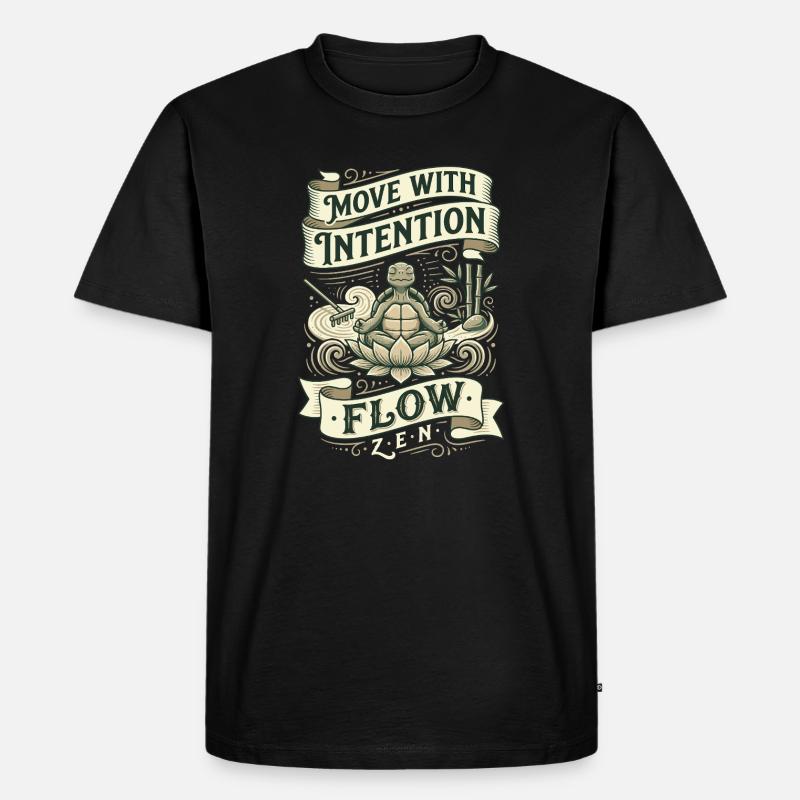 Bewegung mit Absicht: Zen Flow - Männer Premium Bio T-Shirt - Schwarz