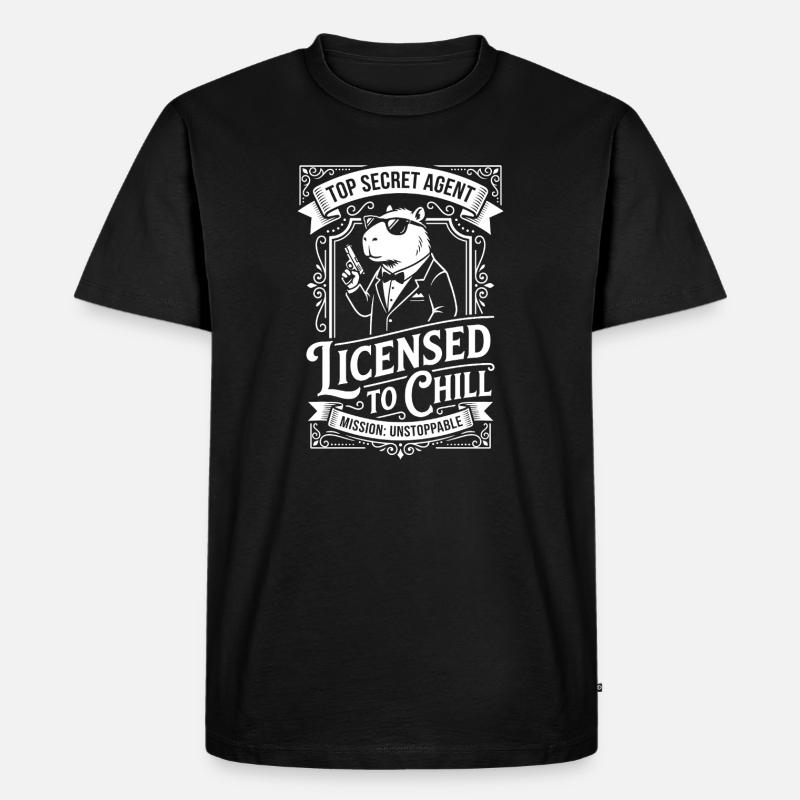Licensed to Chill - Agentenhumor - Männer Premium Bio T-Shirt - Schwarz