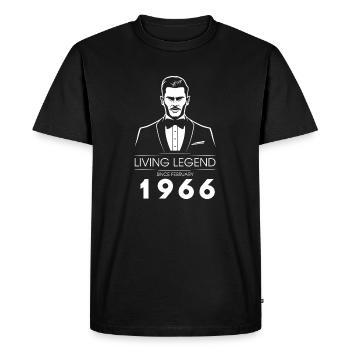 60th Birthday Living Legend (GENT) since 02/1966 - Men's Premium Organic T-Shirt - black - Front - Nico (187cm)