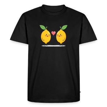 Cuddly lime love - Men's Premium Organic T-Shirt - black - Front - Nico (187cm)