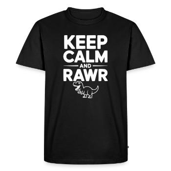 Reste calme et Rawr - T-shirt Premium bio Homme - noir - Devant - Nico (187cm)