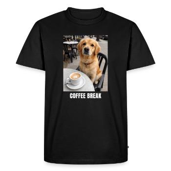 Pause café Golden Retriever Meme Drôle de chien - T-shirt Premium bio Homme - noir - Devant - Nico (187cm)