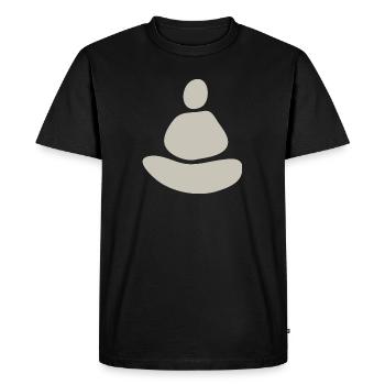 Méditation Zen Minimaliste - T-shirt Premium bio Homme - noir - Devant - Nico (187cm)