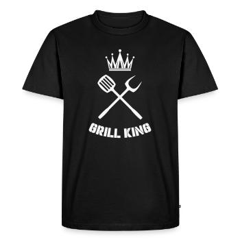 grill_king- - T-shirt Premium bio Homme - noir - Devant - Nico (187cm)