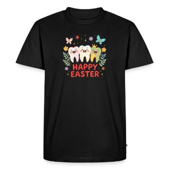 Joyeuses dents de Pâques – T-shirt dessin animé mignon - T-shirt Premium bio Homme - noir - Devant - Nico (187cm)