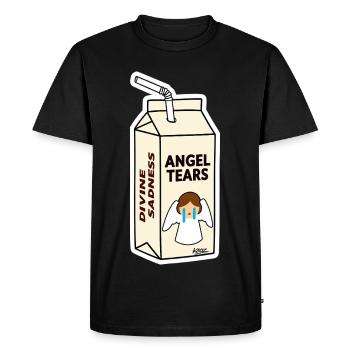 Angel Tears Carton - Men's Premium Organic T-Shirt - black - Front - Nico (187cm)