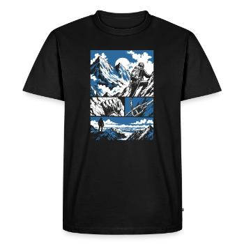 Climb Mountain Adventure - Men's Premium Organic T-Shirt - black - Front - Nico (187cm)