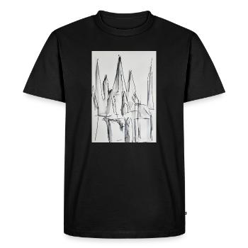 Silhouette de la ville en noir et blanc - T-shirt Premium bio Homme - noir - Devant - Nico (187cm)