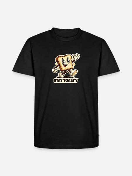 Stay Toasty Toast Mascot - Männer Premium Bio T-Shirt - Schwarz