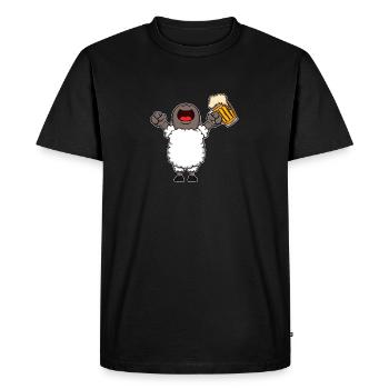Les animaux de la ferme boivent de la bière vache cochon poulet et bière - T-shirt Premium bio Homme - noir - Devant - Nico (187cm)