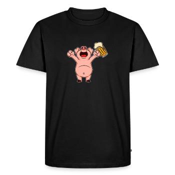 Les animaux de la ferme boivent de la bière vache cochon poulet et bière - T-shirt Premium bio Homme - noir - Devant - Nico (187cm)