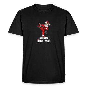 Funny Christmas Karate Santa Merry Kickmas Gift - Men's Premium Organic T-Shirt - black - Front - Nico (187cm)