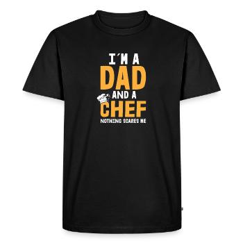 Je suis papa et cuisinier motif pour un cuisinier - T-shirt Premium bio Homme - noir - Devant - Nico (187cm)