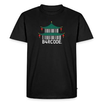 B4RCODE. Chinese Temple - Men's Premium Organic T-Shirt - black - Front - Nico (187cm)
