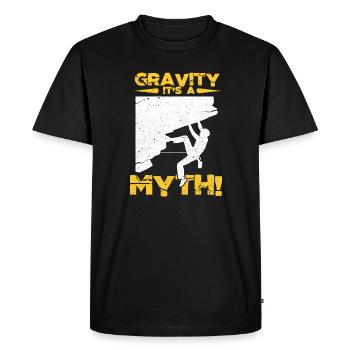 Escalade – Alpiniste de sports extrêmes - T-shirt Premium bio Homme - noir - Devant - Nico (187cm)