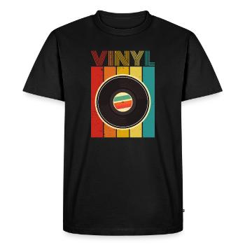 Conception de composition colorée en vinyle rétro - T-shirt Premium bio Homme - noir - Devant - Nico (187cm)
