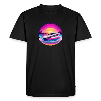 Merveilleux design de bateau - T-shirt Premium bio Homme - noir - Devant - Nico (187cm)