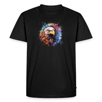 beautiful eagle in splash art - Men's Premium Organic T-Shirt - black - Front - Nico (187cm)
