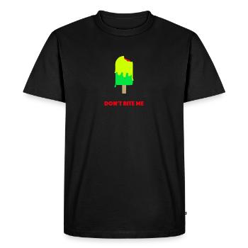 Don't bite me yellow ice cream - Men's Premium Organic T-Shirt - black - Front - Nico (187cm)