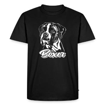 Portrait de chien BOXER Wilsigns chien chiens - T-shirt Premium bio Homme - noir - Devant - Nico (187cm)