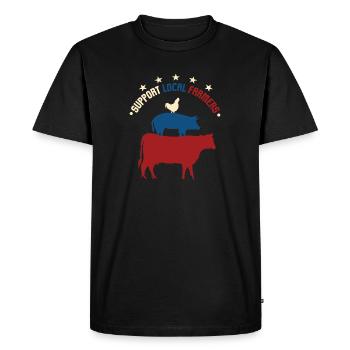 Support Your Local Farmers Pride - Men's Premium Organic T-Shirt - black - Front - Nico (187cm)