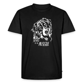 AUSTRALIAN SHEPHERD loved by an Aussie Wilsigns - Men's Premium Organic T-Shirt - black - Front - Nico (187cm)